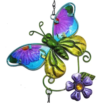 Butterfly Wind Chime Metal Vind Klokker Håndværk Hængende Dekoration til Hjemmet Personersværelse med udsigt til Haven Vindue Gårdhave Græsplæne