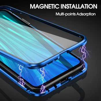 Dobbelt Side 360 Graders Magnetiske Adsorption Glas Tilfældet For Xiaomi Mi Redmi Bemærk 9S 9 10X 9T Pro K20 K30 9A 8T 8 7 10 Telefonens Cover