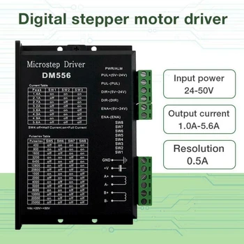 Digital Stepper Driver, Dm556 Progressive Motor Driver Er Egnet til Nema 23, Nema 24 og Nema34 Stepper Motorer