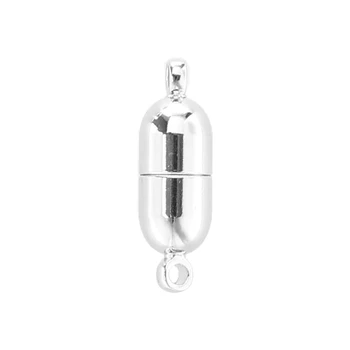 20 x Sølv Perler Materiale Cylindriske Magnetiske Smykker Lås Låsen Stik - 19 * 6 mm