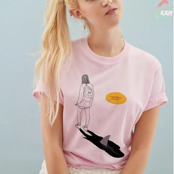Den Underlige Pige Sagde Til Mig Print Sommeren Nye Pink T-Shirt Spoof Personlighed Mode Tshirt Harajuku Casual Løs T-Shirt Kvinder Top