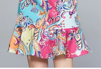 Plus Size Mode Print Kvinders Tøj, der Passer 2021 Foråret Kvinde Flæser langærmet Shirt, Toppe + Havfrue halvskørt 2 Stykker Sæt