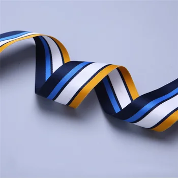 100D Interstrip Polyester Bånd Gul Hvid Safir Blå Flerfarvet på 1,5-4 cm Bred Diy Syning Bue Hat beklædningstilbehør D5