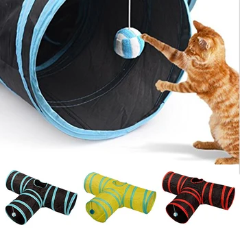 2/3/4/5 Huller Kat Tunnel Legetøj Sammenklappelig Kat Uddannelse Toy Interaktive Rør Sjovt Legetøj Til Kat, Kanin Dyr Spiller Tunnel-Rør