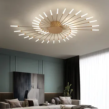 Moderne Lysekrone Sort/Guld LED Lysekrone Spisestue, Soveværelse, Stue Indretning Armatur lys Restaurant Hængende lampe