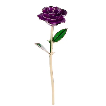 Blomstrende Lakeret 24K Guld Roser Forgyldt Fast Rose Fødselsdag, Valentinsdag Jubilæum Gave med Souvenir-Taske (Sort)