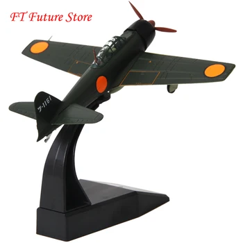 Legering Model Skala 1/72 Trykstøbt World War II Zero Fighter Japansk Fly til Fans Børn Collectible Gaver