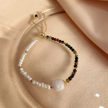 GC-1011 Etnisk stil pearl ris perle armbånd temperament net kendte mode personlighed trendy armbånd armbånd til kvinder