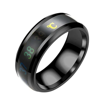 Runde Multi Farve Smykker Smart Ring Multi Størrelser Farve Skiftende Par Ring Stilfulde Mode Titanium Stål Temperatur Forstand