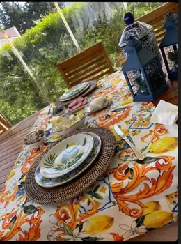 Barok Europæisk Stil Citron Digital Trykt Stof 143cmX100cm Tekstiler til Hjemmet Sommeren ankara stof blomster blonder afrika bomuld