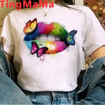 Rainbow Lipes Lgbt-Kærlighed Er Kærlighed, Kærlighed Vinder tshirt kvindelige par ulzzang kawaii japansk print t-shirt t-shirt streetwear