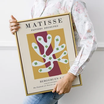 Henri Matisse Kunst Print, Matisse-Udskæring Lærred Maleri, Matisse-Museet Udstilling Plakat, Vintage Art Koral Hjem Wall Decor