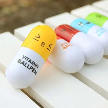 Kreative Vitamin Pille Kapsel Stil Mini Stretch Kuglepen Skolens Kontor Forsyning Studerende Papirvarer 2020