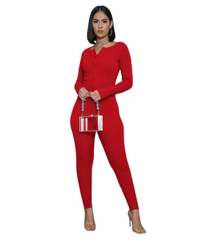 Ny Mode til Kvinder Suit For Efteråret Og Vinteren Pit Strip Solid Farve, Dobbelt Lynlås i Top Og Slanke Bukser, To-delt Sæt Tøj