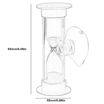 3 Min Mini Timeglas for Børn at Børste Tænder Timer med sugekop Bly-fri Tid, Timeglas, Termometer, Ur Ure