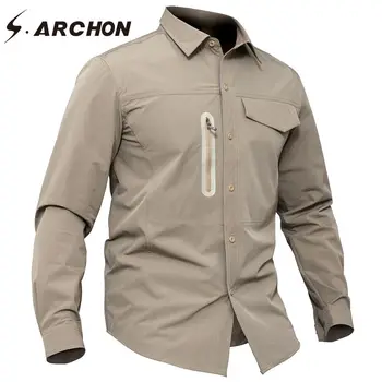 S. ARCHON Foråret Militære Taktiske Mænd Shirt Army Combat Afslappet langærmet Skjorte Mandlige Tøj Åndbar Hurtig Tør Vandtæt