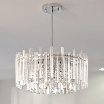 LED-Moderne krystallysekroner Lamper Armatur Amerikanske Rund Rektangel Lysekrone Hall Bed Room Living Room Hjem Indendørs Belysning