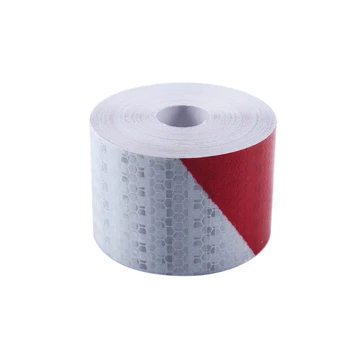 10m x 5cm Sikkerhed Advarsel Tape Reflekterende Tape dobbeltklæbende Tape Reflekterende Strimmel Trafik Reflekterende Klistermærker Farve: rød + hvid
