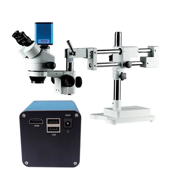 Dobbelt Boom Stand Trinokulartubus Stereo-Mikroskop og Kamera usb-stereoskopisk mikroskop uddannelse akademisk stereoskopisk mikroskop