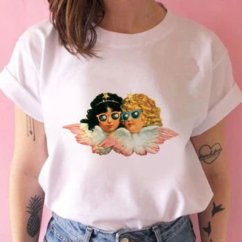 Amor Angel Print T-shirt til Kvinder Sommeren Tegnefilm Tøj Harajuku Tshirt Kvindelige Æstetiske Kawaii Mode Top Tshirt Sød T-Shi