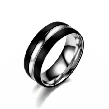 Ny Mode Smykker Gave Nye Dobbelt Farve Titanium Stål til Mænd Sort Rustfrit Stål Kvinders Brude-Ring for Kvinder, Piger