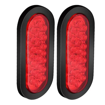 2stk 22-LED Oval Rød Stop - /Sluk-Signal/Bremse/Markør/Hale LED-Lys, Flush Mount til Lastbil Trailer Bus 12V