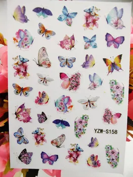 Nye Klistermærker til Negle 3D Akvarel Butterfly Selvklæbende Negle Dekorationer Kunst Decals Designs Manicure Skydere Tilbehør