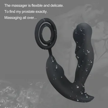 Mandlige Prostata Massage Vibrator Anal Butt Plug Silikone Massageapparat Stimulator Ring Vibrator Forsinke Ejakulation Sex Legetøj til Mænd