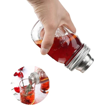 8 Pakker Mason Jar Shaker Låg, Shaker Top til Regelmæssig Mason Jar, Shaker Låg til Mini Mason Krukker