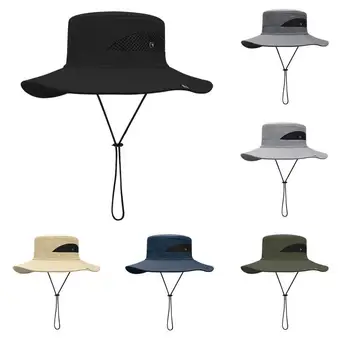 Mænd 's Hat, Solcreme UV-Åndbar Slid-resistente Fisherman' Bucket Hat Mode Åndbar Komprimerbar Beach Sun Caps for Udendørs