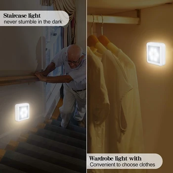 Night Light Smart Motion Sensor LED Nat Lampe batteridrift WC sengelampe For Værelset Gangen Vej Toilet DA