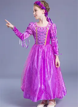 Piger Prinsesse Sofia Rapunzel Dress Børn Rapunzel Hår Børn, Aften Kjoler for Piger Teenage Piger Kinder Klokkeblomst Kostume