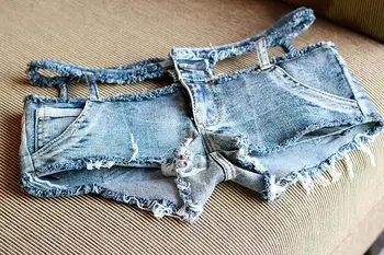 2019 Korte Sexede Jeans Kvinder Kort Talje Shorts Til Kvinder Girl bælte Cuissard Nat Clubwear