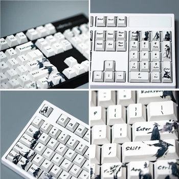 G32B Knight errant Keycap Blæk Tasterne 5-Overflader Dye Sub Mekanisk Tastatur Keycap