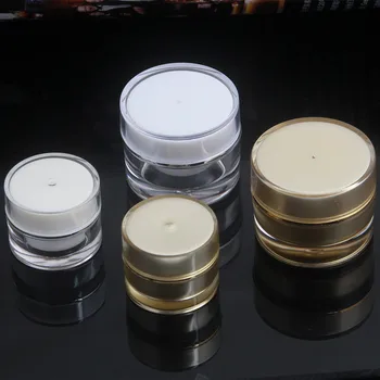 100pcs 5g 10g High-end kosmetik emballage Trial Pack, 5g10 g hvide og gyldne prøve krukke , tom kosmetiske mini jar engros