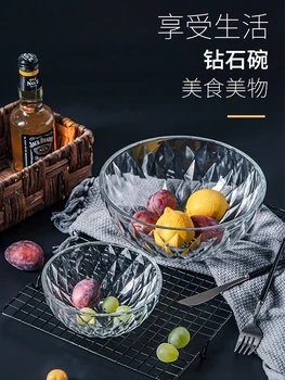 Japansk Stil Skål Frugt Gennemsigtigt Glas Stue Servies Skål Hjem Salat Talerze Obiadowe Køkken Tilbehør DI50W