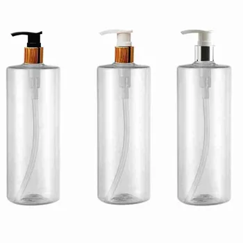 500ml Fladskærms Skulder PET-Plast Flaske Lotion Tryk på Flaske, 1 L-formet Tråd Pumpe Shampoo Flaske ( Kun Flaske )