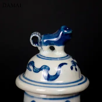 Lion Dekorative Keramik Vase Kinesiske Malet Vintage Blå Hvid Porcelæn Kunsthåndværk, Blomster, Vaser Stue Dekoration, Pynt