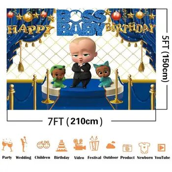 Vellykket Baby Fase Blå Tæppe Baggrund Dekoration til drengens Fødselsdag 3D Børn Foto Studio Digitale Baggrund