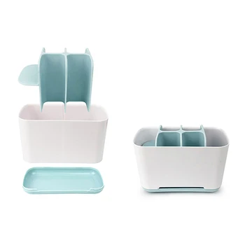 Nye Flytbare Badeværelse Tandbørste Storage Box Holder Køkkenbordet Stativer Hjem Badeværelse Vask Tube Tandpasta Sæt Storage Rack