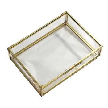 Geometriske Glas Style Smykker Boks Tabel Beholder Til Visning Af Smykker Souvenirs Hjem Dekoration Planter Container Ewelry Stora