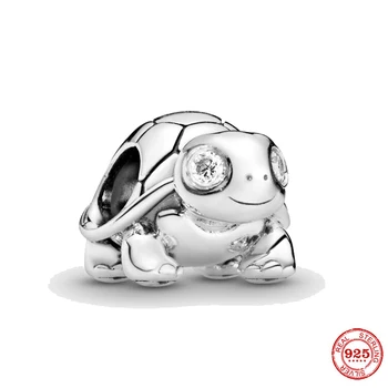 Leuxry 2021 Søde Dyr Skildpadde 925 Sterling Sølv Charm Perler For Kvinder Passer Oprindelige Pandora Charme Braeclet DIY Smykker