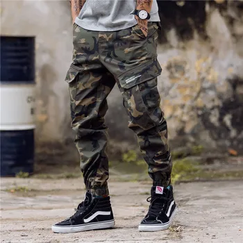 Cargo Bukser Mænd Camo Streetwear Multi-lomme, Mens Joggere Hip Hop Elasticitet Sweatpants Mandlige Bomuld Militære Stil Army Bukser