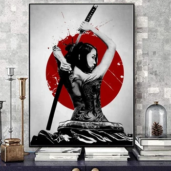 5D DIY Japanske Tatoveringer Kvindelig Samurai Diamant Maleri Fuld Drill Broderet Korssting Mosaik Home Decor Håndværk Julegave