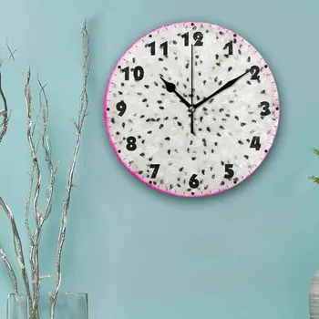 Dragon Fruit 12 Inches Moderne Wall Clock-batteridrevet Runde Skrivebord Ur til stuen Dekorative Stille Uret