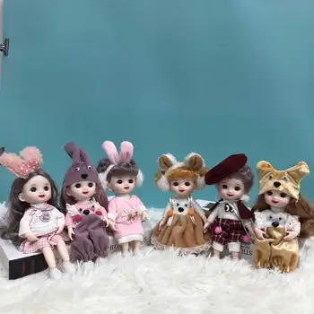 17cm Søde Dukke Britisk Stil Bevægelige Led Dress-Up Toy Fashion Baby Med Tøj, Sko Børn DIY Pige Toy Gave
