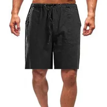 Sommeren Mænd Shorts Solid Farve Knæet Længde Skrumpe Resistente Bred Ben Snor Multi Lommer Sweat Shorts Trænings-Og Streetwear