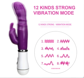 12 Hastighed Stærk Rabbit Vibrator Sex Legetøj Klitoris Stimulator G-spot Massager Sex Legetøj Til Kvinder, Kvindelige Onani Sex Shop