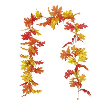 Kunstige Maple Efterårets Farver. Jul Løvfældende Rattan Thanksgiving Høstfest Hjem Dekoration Blomst Vin