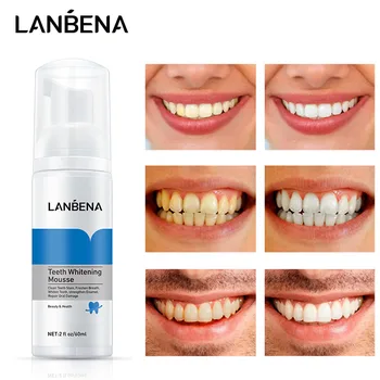 LANBENA Tandblegning Mousse tandblegningsmiddel Dental Rengøring Dental Værktøjer mundhygiejne Fjerner Plak Pletter Frisk Ånde 60ML